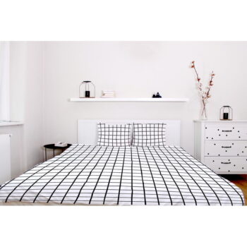 Obliečky z bavlneného saténu Butter Kings Simple Checkers, 200 x 200 cm - Image 2