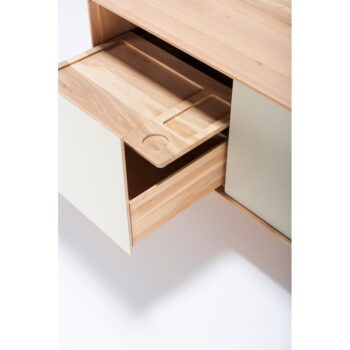 TV stolík z dubového dreva v bielo-prírodnej farbe 180x64 cm Fina – Gazzda – Obrázok 10