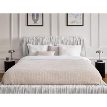 Sivá čalúnená dvojlôžková posteľ s úložným priestorom s roštom 160x200 cm Blair – Bobochic Paris – Obrázok 3
