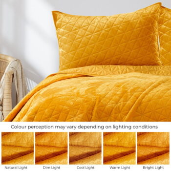 Žltý pléd cez posteľ AmeliaHome Laila Honey, 260 x 240 cm – Obrázok 5