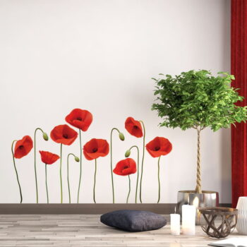 Sada samolepiek na stenu Ambiance vrmeil Poppies, 60 x 70 cm - Image 3