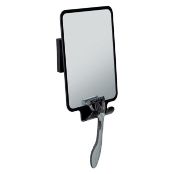 Kozmetické zrkadlo s vešiakom 14x19.5 cm Quadro Black – Wenko - Image 4