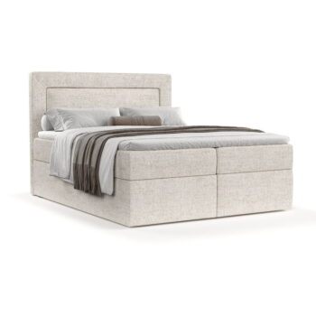 Krémovobiela boxspring posteľ s úložným priestorom 140x200 cm Imagine – Maison de Rêve – Obrázok 11
