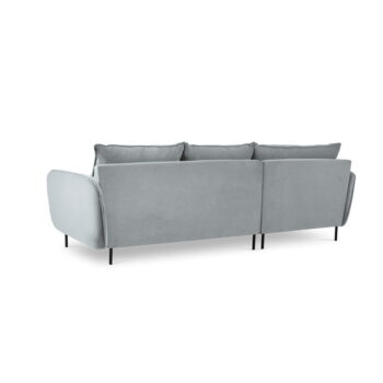 Svetlosivá zamatová rohová pohovka Cosmopolitan Design Vienna, ľavý roh - Image 5