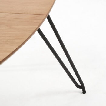Rozkladací jedálenský stôl s doskou v dubovom dekore Kave Home Novaks, ø 120 cm - Image 6