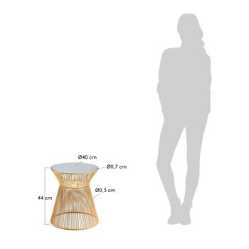 Okrúhly odkladací stolík so sklenenou doskou ø 40 cm Jolene – Kave Home - Image 8