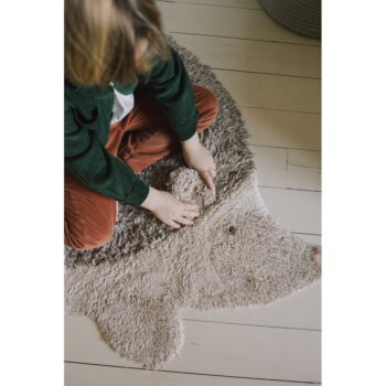 Sivý prateľný ručne tkaný bavlnený detský koberec 90x130 cm Hedgehog – Lorena Canals - Image 4