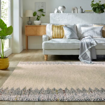 Sivo-krémový ručne tkaný koberec s prímesou vlny 120x170 cm Minerals Border – Flair Rugs - Image 2