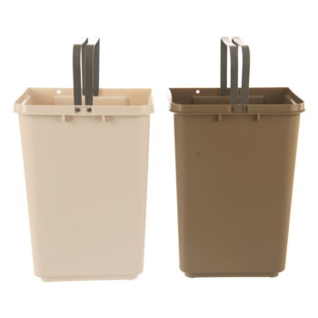 Bielo-béžový plastový odpadkový kôš na triedený odpad 2x20 l Duo Dust – Orion - Image 2