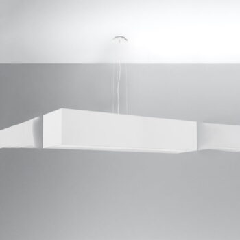 Biele závesné svietidlo so skleneno-textilným tienidlom Gryfin – Nice Lamps - Image 4