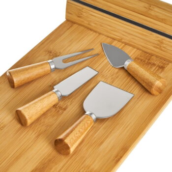 Bambusová doštička s príslušenstvom na syr 5 ks 20x30 cm – Casa Selección - Image 3