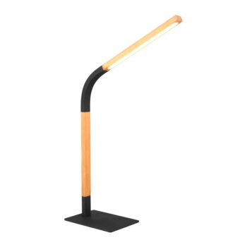 LED stmievateľná stolová lampa v čiernej a prírodnej farbe s dreveným tienidlom (výška 73,5 cm) Norris – Trio – Obrázok 4