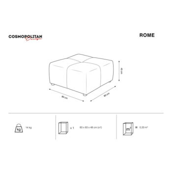 Sivý modul pohovky Rome - Cosmopolitan Design - Image 3