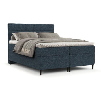 Tmavomodrá boxspring posteľ s úložným priestorom 140x200 cm Urbaneo – Maison de Rêve - Image 11