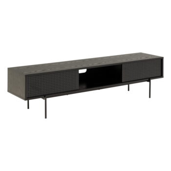 Čierny TV stolík v dekore jaseňa 180x44,5 cm Angus – Actona – Obrázok 2