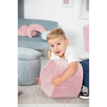 Svetloružový zamatový detský puf Lil Sofa – Roba - Image 2
