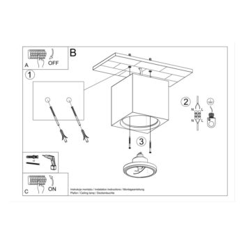 Biele stropné svietidlo 14x14 cm Duozone – Nice Lamps - Image 6