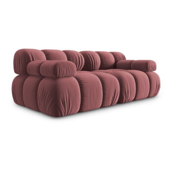 Ružová zamatová pohovka 188 cm Bellis – Micadoni Home - Image 2