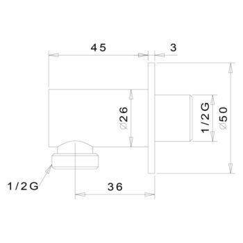 Mosadzný diel na pripojenie sprchy v lesklo striebornej farbe ø 5 cm – Sapho - Image 2