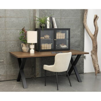 Čierna kovová závesná vitrína 90x60 cm Carmel – Unique Furniture – Obrázok 5