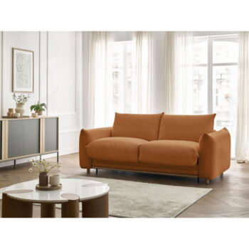 Oranžová rozkladacia pohovka 214 cm Ernest – Bobochic Paris - Image 6
