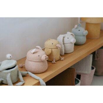 Svetlomodrý látkový detský kôš na hračky ø 15x15 cm Mini Henry the Hippo – Lorena Canals - Image 9
