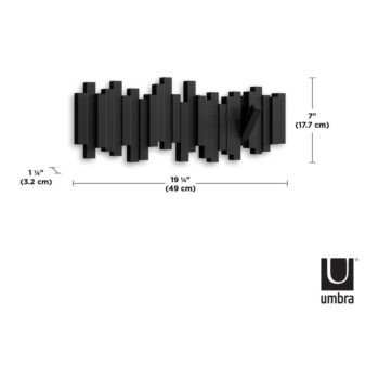 Čierny plastový nástenný vešiak Sticks - Umbra – Obrázok 7
