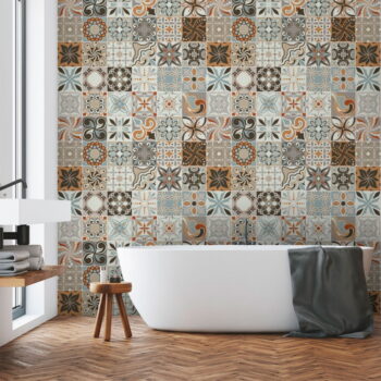 Sada 30 nástenných samolepiek Ambiance Cement Tiles Bali, 10 × 10 cm – Obrázok 4