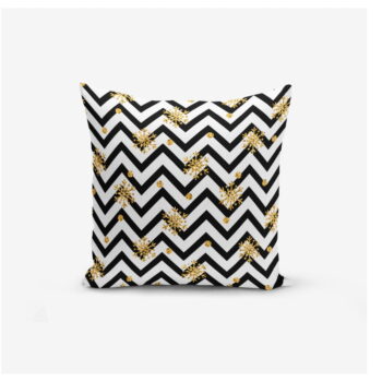 Sada 3 obliečok na vankúše Minimalist Cushion Covers BW With Hint Of Gold, 45 x 45 cm - Image 4