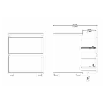 Biely nočný stolík Tvilum Nova – Obrázok 5