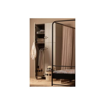 Svetlosivá šatníková skriňa z borovicového dreva 90x210 cm Mees – Basiclabel - Image 4