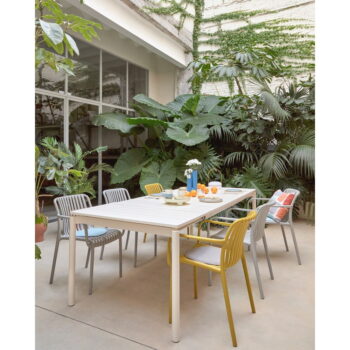 Biely hliníkový záhradný stôl Kave Home Zaltana, 140 x 90 cm - Image 7