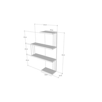 Poschodová polica v dekore borovice v bielej a prírodnej farbe 64 cm Cambel – Kalune Design - Image 5