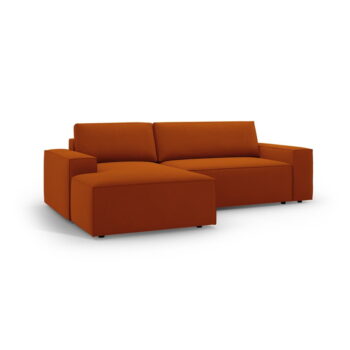 Rozkladacia rohová pohovka v tehlovej farbe (ľavý roh) Jodie – Micadoni Home - Image 4