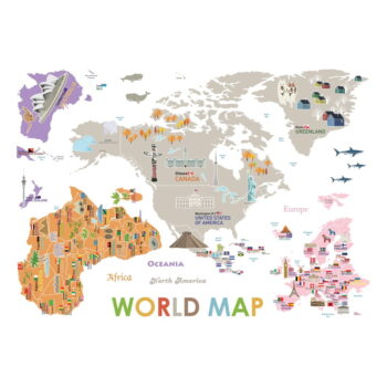 Nástenná samolepka Ambiance World Map - Image 2