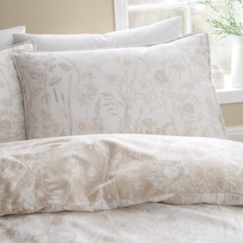 Béžové flanelové obliečky na dvojlôžko 200x200 cm Floral Toile – Bianca - Image 4
