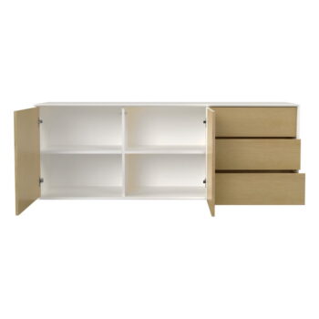 Nízka závesná komoda v dekore duba v bielej a prírodnej farbe 168x61 cm Wall – Tenzo - Image 10