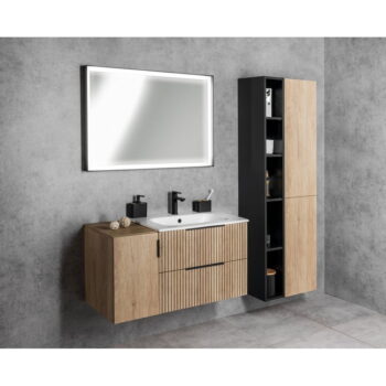 Závesná skrinka bez umývadla v dekore duba v prírodnej farbe 58x54 cm Cirasa – Sapho - Image 3