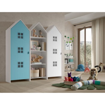 Bielo-svetlomodrá otvorená detská šatníková skriňa 173x171,5 cm CASAMI BRUGES – Vipack – Obrázok 2