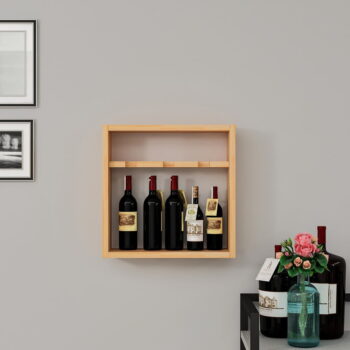 Nástenný regál na víno z borovicového dreva v prírodnej farbe počet fliaš 3 Carol - Kalune Design - Image 5