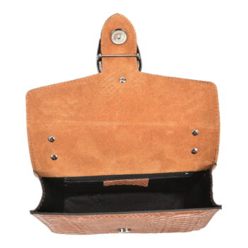 Koňakovohnedá kožená listová kabelka Renata Corsi Fiona – Obrázok 4