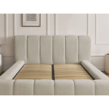 Béžová čalúnená dvojlôžková posteľ s úložným priestorom s roštom 180x200 cm Denali – Bobochic Paris – Obrázok 2