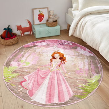 Ružový detský koberec ø 120 cm Comfort – Mila Home - Image 4