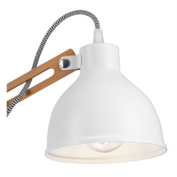 Bielo-hnedé stropné svietidlo s kovovým tienidlom ø 15 cm Marcello – LAMKUR - Image 4