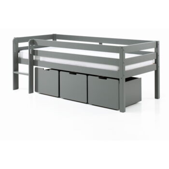 Sivá detská vyvýšená posteľ Vipack Pino, 90 x 200 cm - Image 3