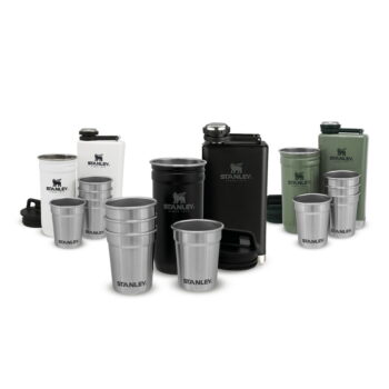 Čierna antikoro súprava ploskačky a štamperlíkov 6 ks 250 ml – Stanley - Image 4
