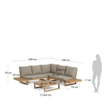 Set záhradného nábytku z akáciového dreva Kave Home Flaviina – Obrázok 3