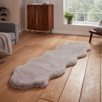 Svetlosivý syntetický behúň 60x180 cm Super Teddy – Think Rugs - Image 2
