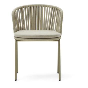 Béžová kovová záhradná stolička Saconca - Kave Home – Obrázok 2