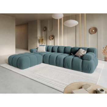 Zamatová rohová pohovka v petrolejovej farbe Bellis – Micadoni Home - Image 8